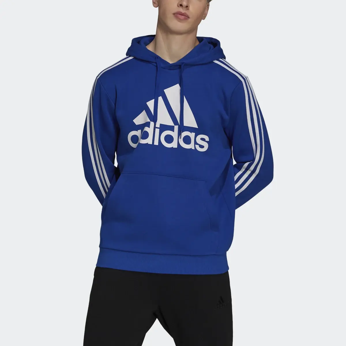 Adidas Sudadera con capucha Essentials Fleece Logo 3 bandas. 1