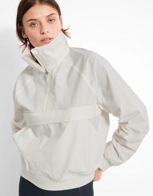 Banana Republic Petite Popover Rain Jacket white