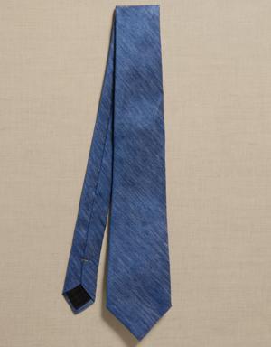 Banana Republic Spina Italian Linen-Silk Tie blue