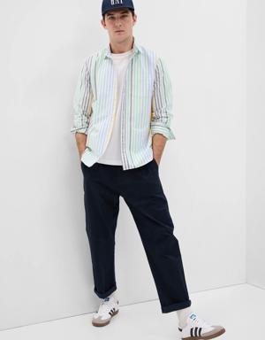 Gap Classic Oxford Shirt in Standard Fit with In-Conversion Cotton blue