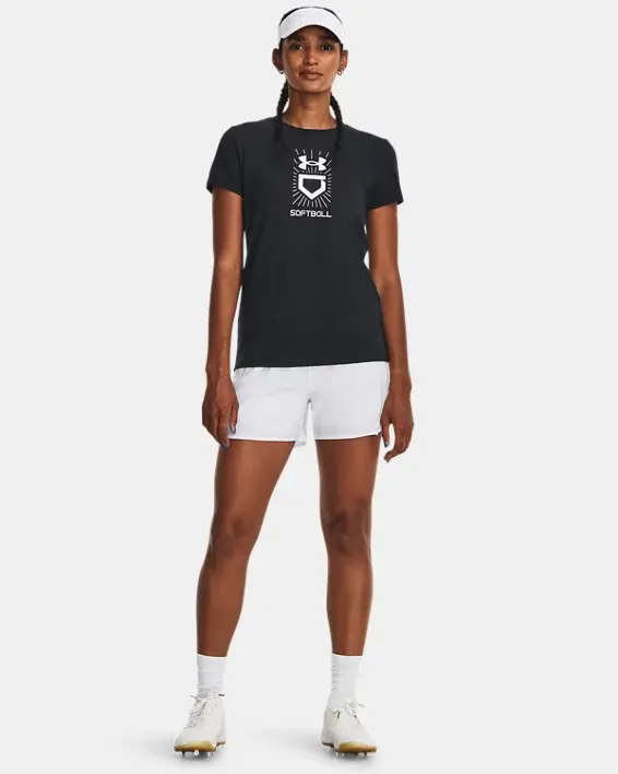 Under Armour Women's UA Softball Vertical Logo Short Sleeve. 3