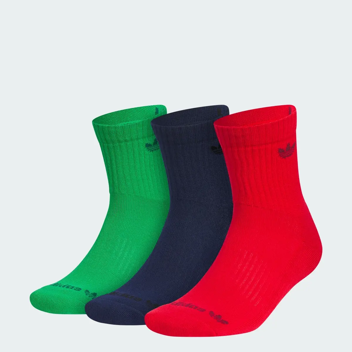 Adidas Originals Trefoil 2.0 3-Pack High Quarter Socks. 1