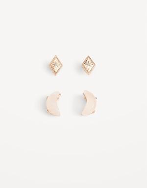 Gold-Tone Stud Earrings 2-Pack for Women yellow