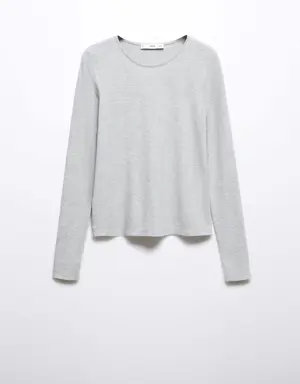 Round-neck knitted t-shirt