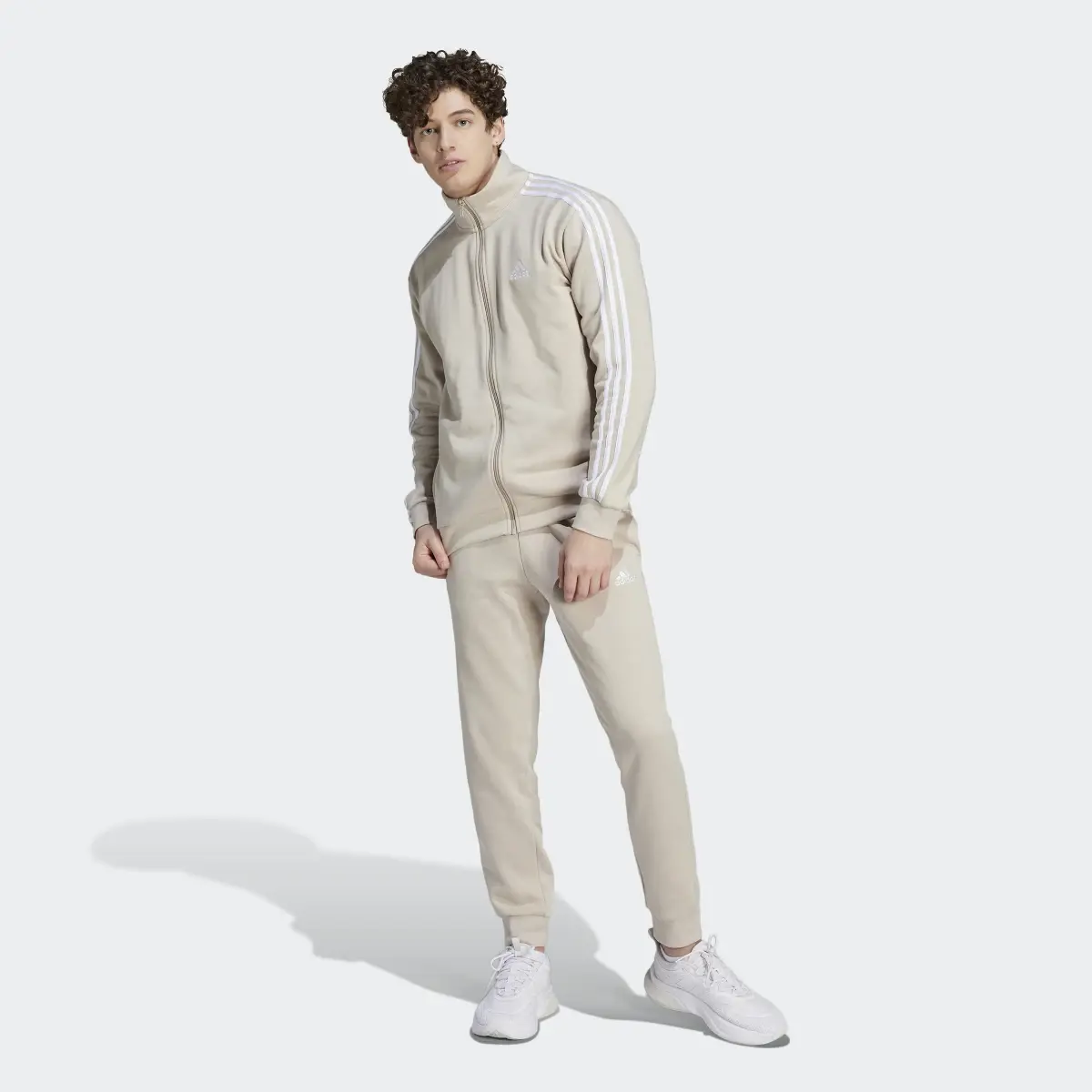 Adidas Basic 3-Stripes Fleece Track Suit. 2