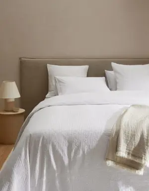 Funda nórdica algodón bordado floral cama 90cm