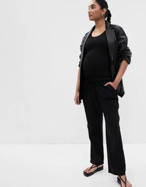 Maternity Full Panel Twill Pants black