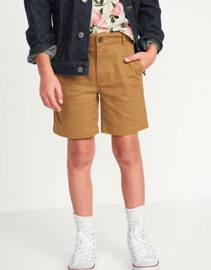Built-In Flex Straight Twill Shorts for Boys (Above Knee) brown