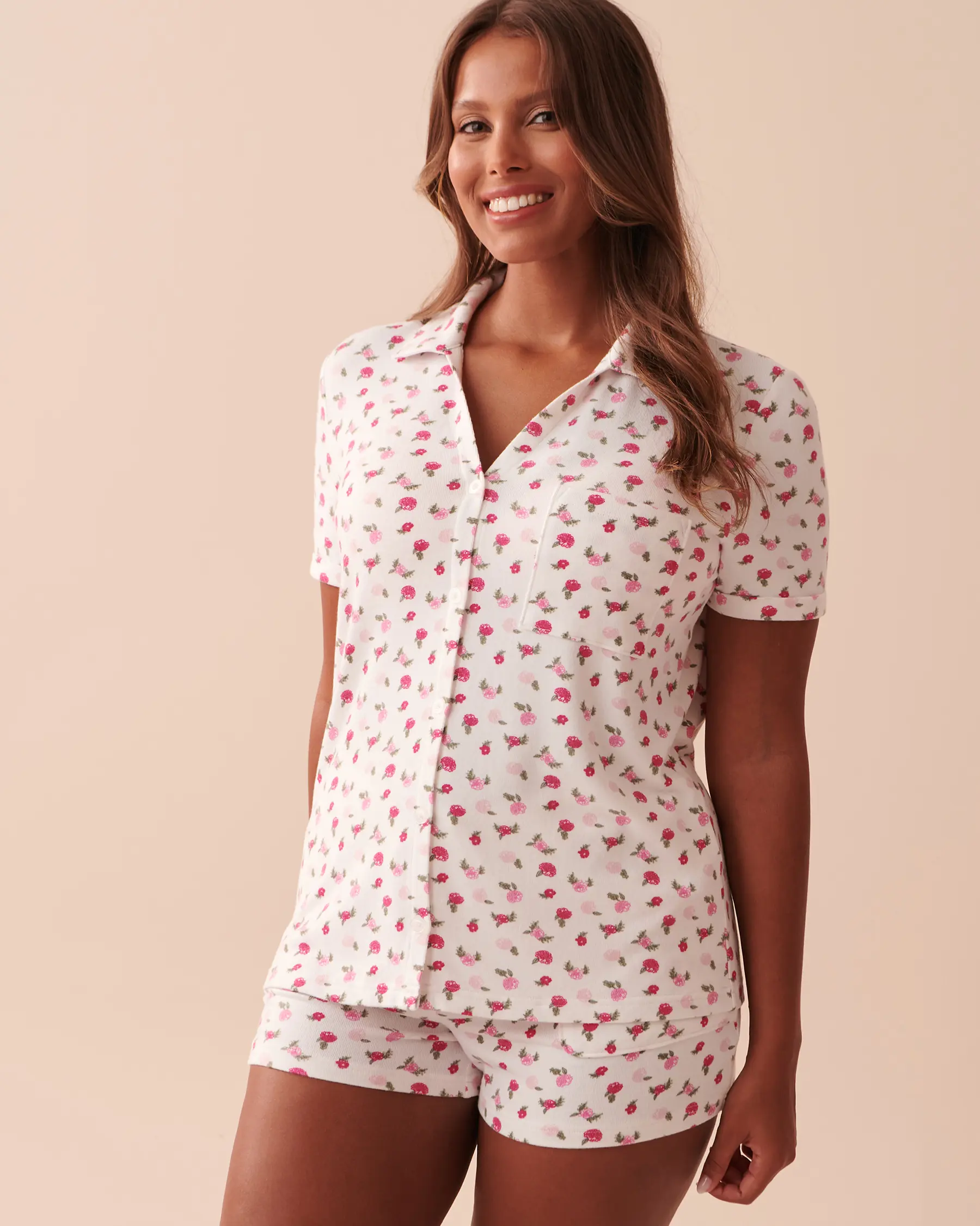 La Vie en Rose Recycled Fibers Floral Button-down Shirt. 1