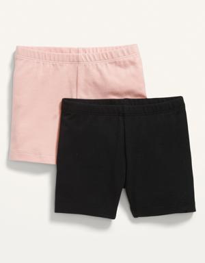 2-Pack Jersey-Knit Biker Shorts for Toddler Girls pink