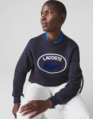 Sweatshirt femme loose fit Lacoste en molleton de coton biologique
