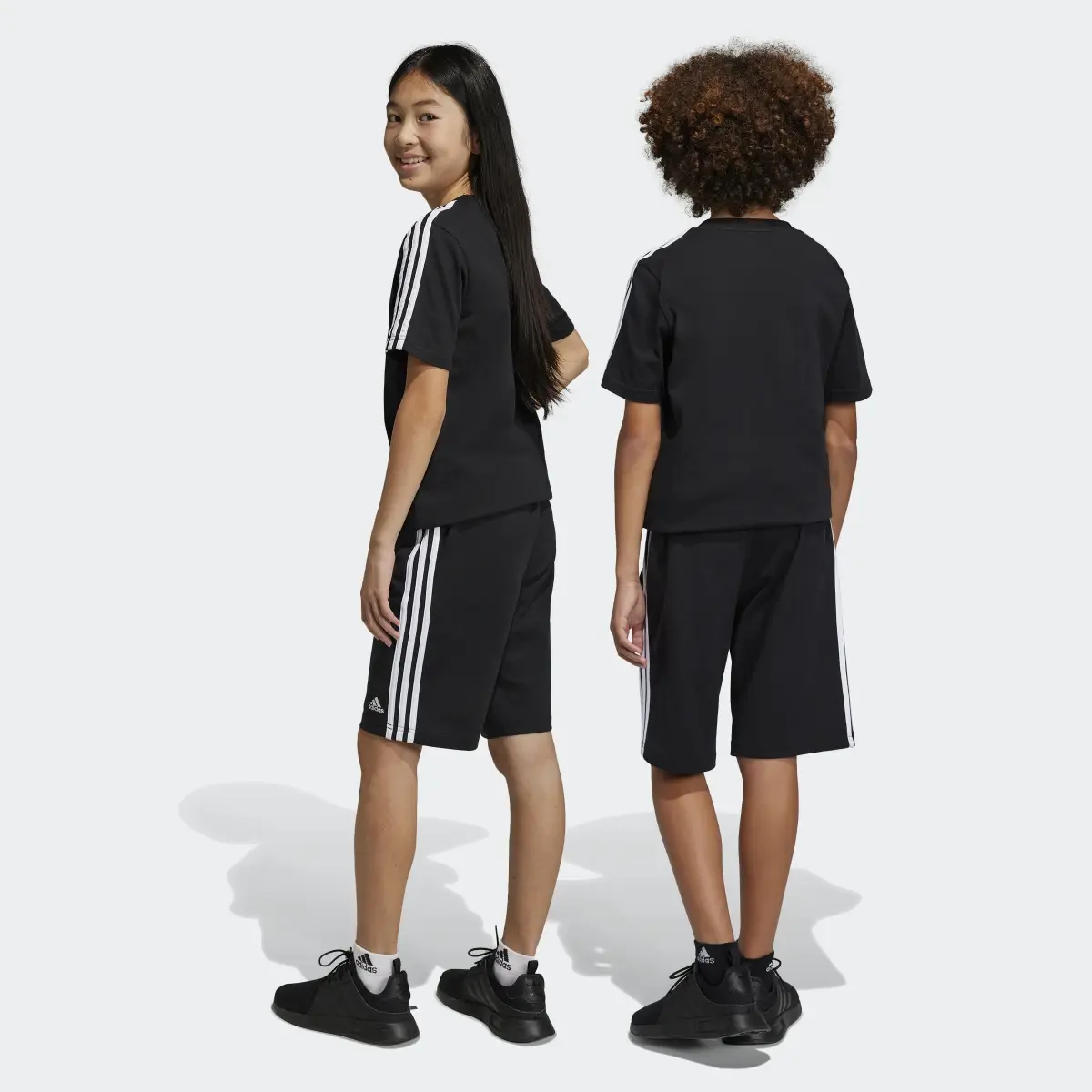 Adidas Essentials 3-Stripes Knit Shorts. 2