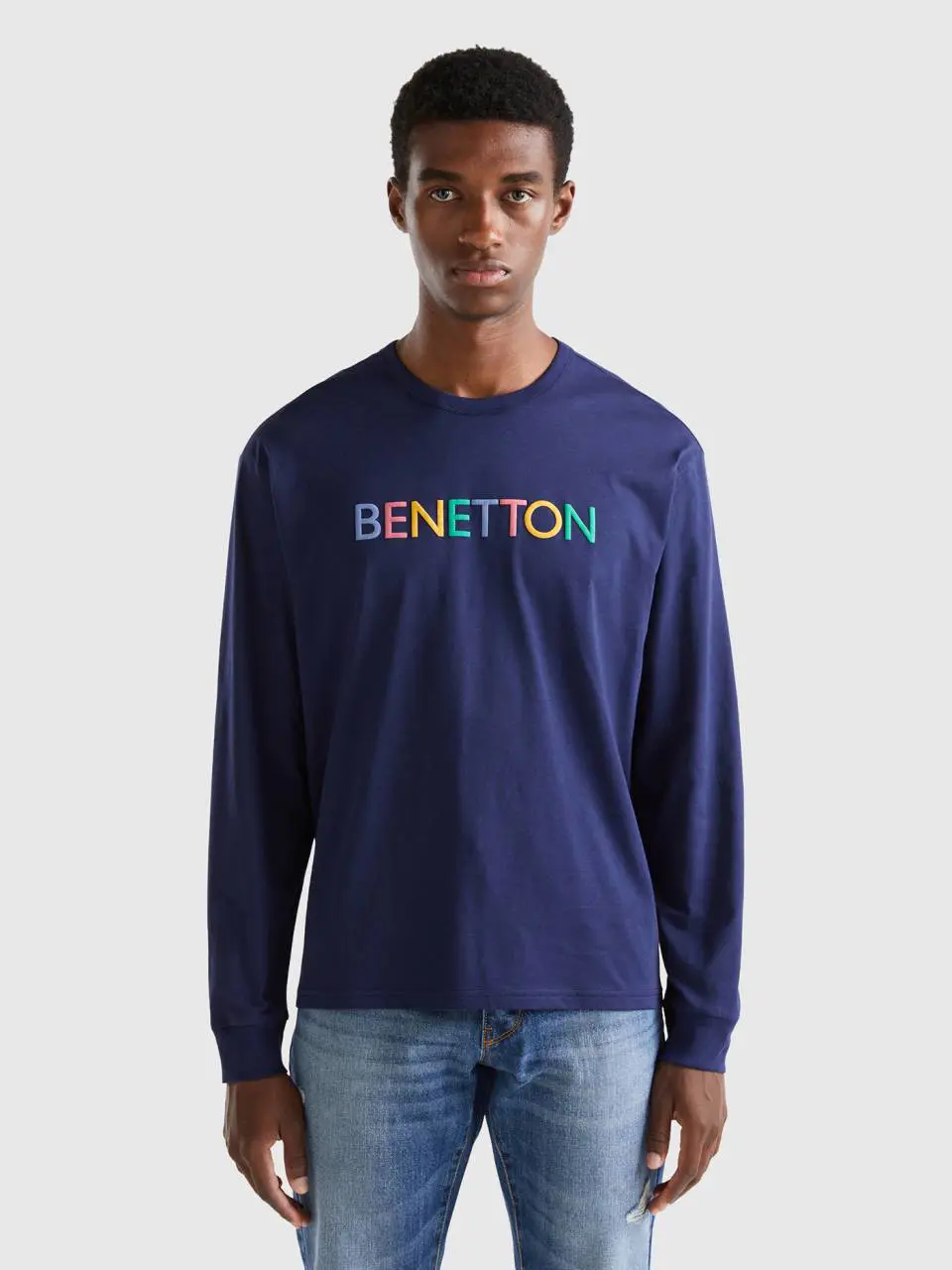 Benetton long sleeve t-shirt in organic cotton. 1