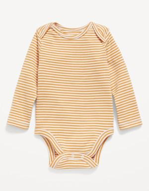 Unisex Long-Sleeve Printed Bodysuit for Baby yellow