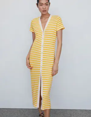 Mango Striped jersey dress
