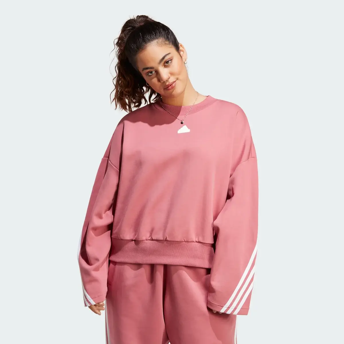 Adidas Future Icons 3-Streifen Sweatshirt – Große Größen. 2