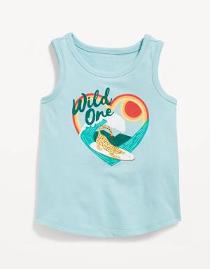 Graphic Tank Top for Toddler Girls blue