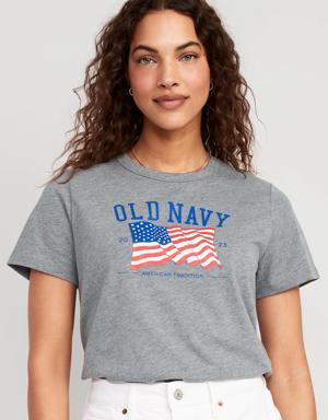 Matching "Old Navy" Flag T-Shirt for Women gray