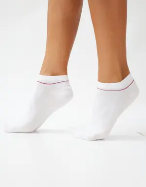 Çember Detaylı Kadın Step Çorap Pembe