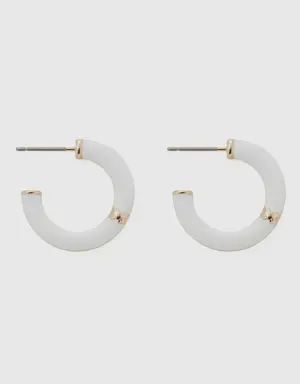 white c hoop earrings