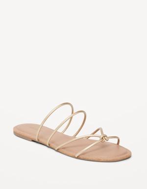 Old Navy Faux-Leather Strappy Knotted Sandals for Women gold