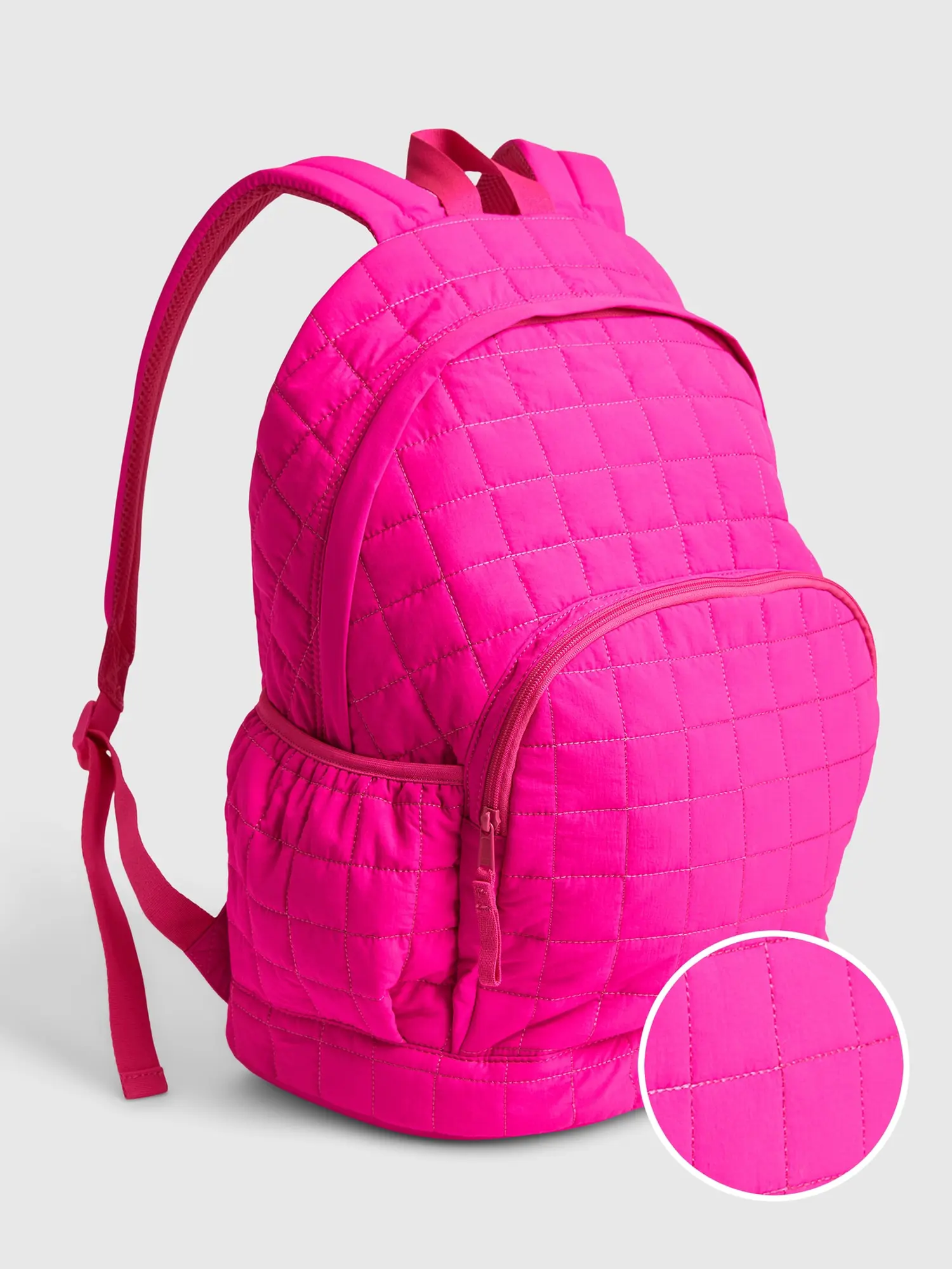 Gap Kids Nylon Quilted Backpack pink. 1