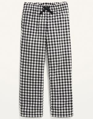 Printed Micro Fleece Straight Pajama Pants for Girls black