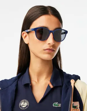 Lacoste Gafas de sol de mujer Roland Garros con montura de plástico redonda