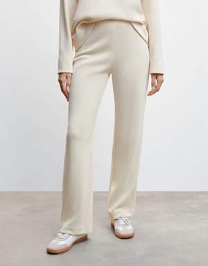 Ribbed knit trousers