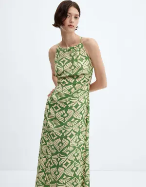 Printed dress with openings