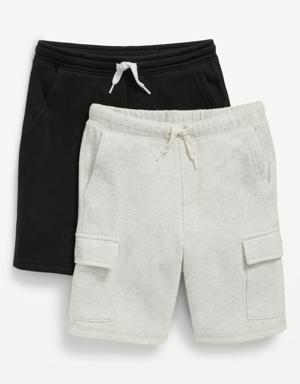 2-Pack Fleece Jogger Shorts for Boys (At Knee) beige