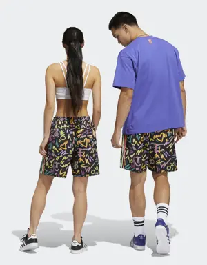 Shorts Tejidos Estampados Love Unites Doodle (Unisex)