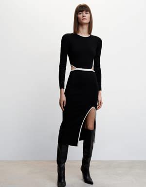 Mango Knitted dress with openings