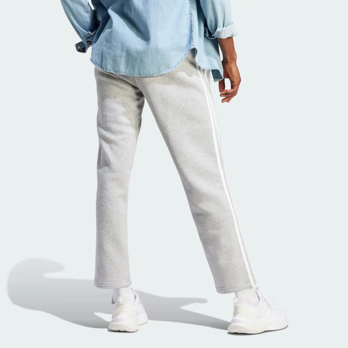 Adidas Essentials 3-Stripes Open Hem Fleece Pants. 2