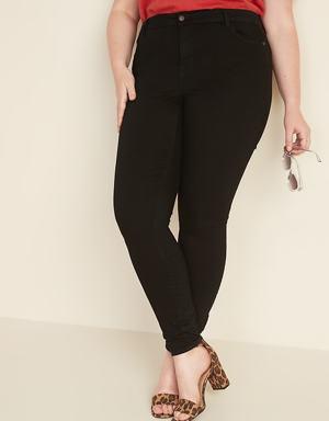 High-Waisted Rockstar Super Skinny Plus-Size Jeans black