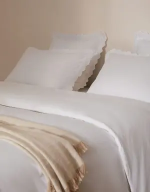 Baumwoll-Bettbezug mit Volant-Stickerei für 150 cm Bett
