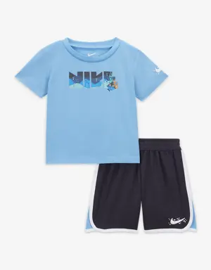 Completo con shorts in mesh Nike Sportswear Coral Reef