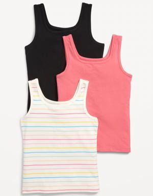 Square-Neck Tank Top 3-Pack for Girls multi