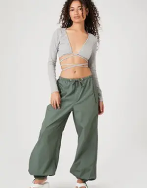 Forever 21 Drawstring Wide Leg Joggers Cypress