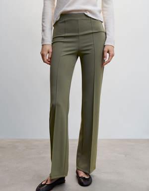 Seam-detail straight-fit trousers