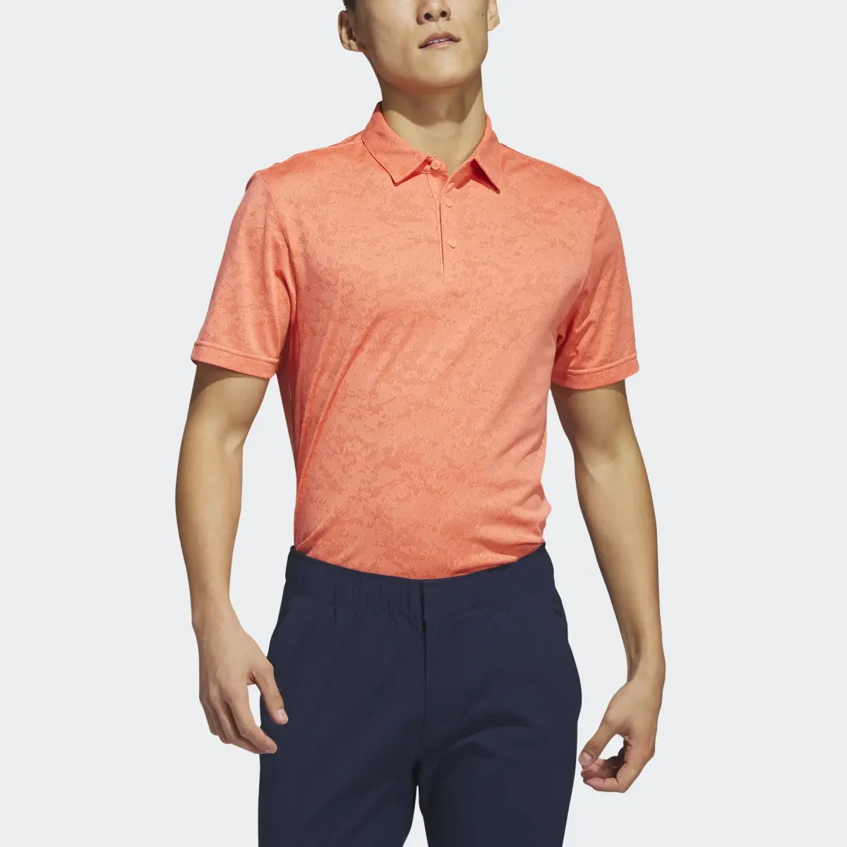 Adidas Textured Jacquard Golf Polo Shirt. 1