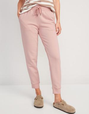 Mid-Rise Vintage Street Jogger Pants for Women pink