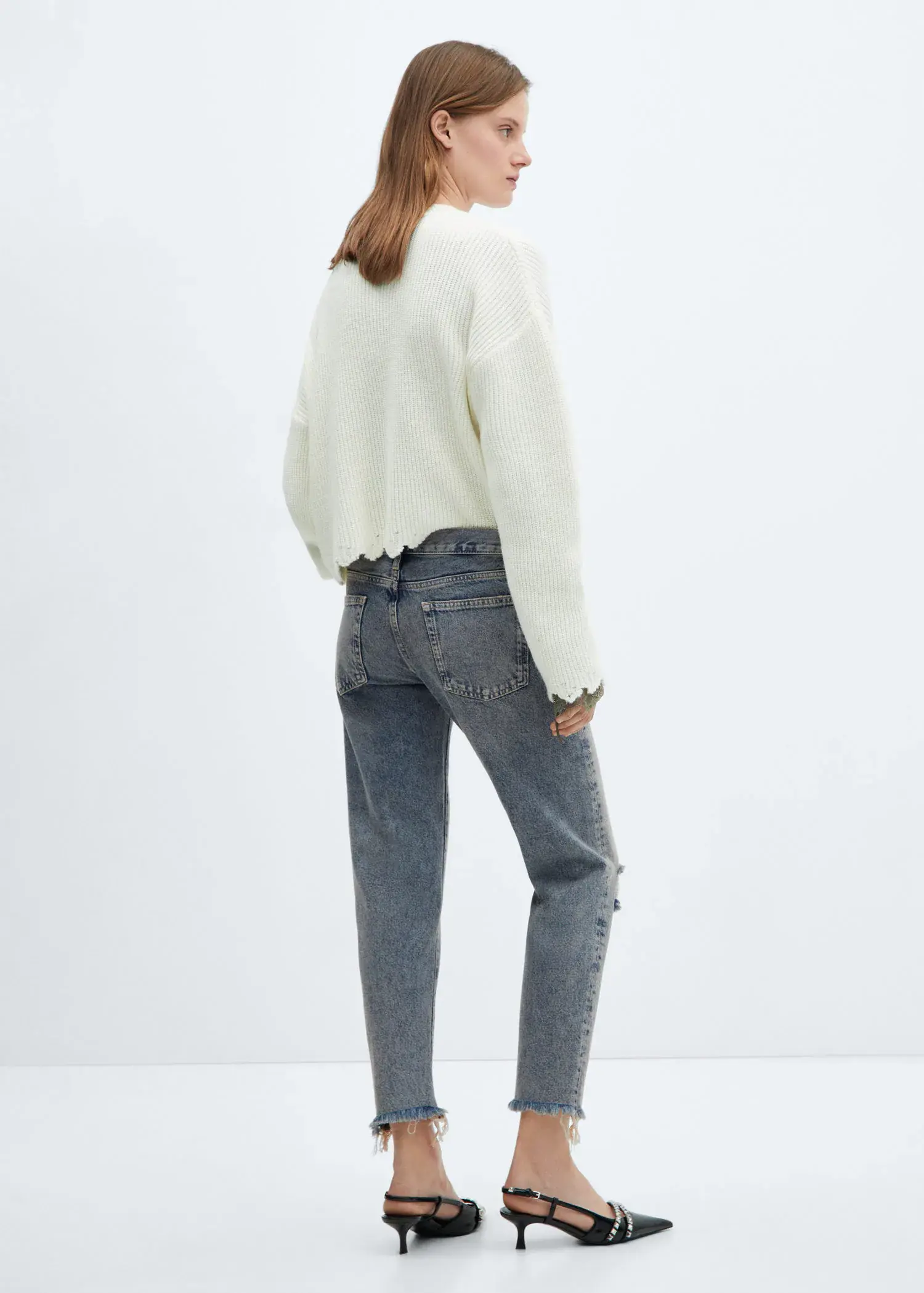 Mango Ripped low-rise girlfriend jeans. 3