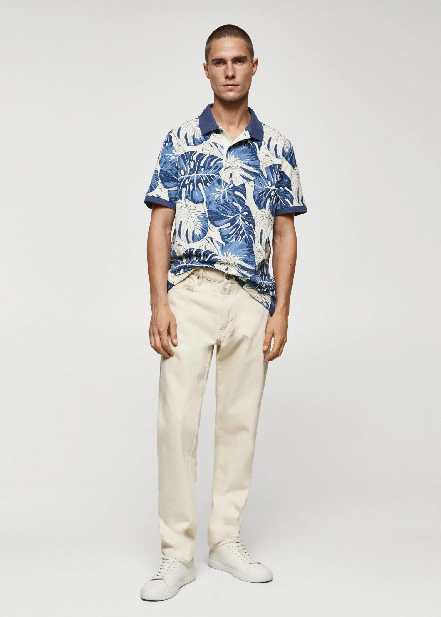 Mango Tropical print cotton polo shirt. 2