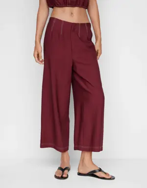 Seam-detail culotte trousers