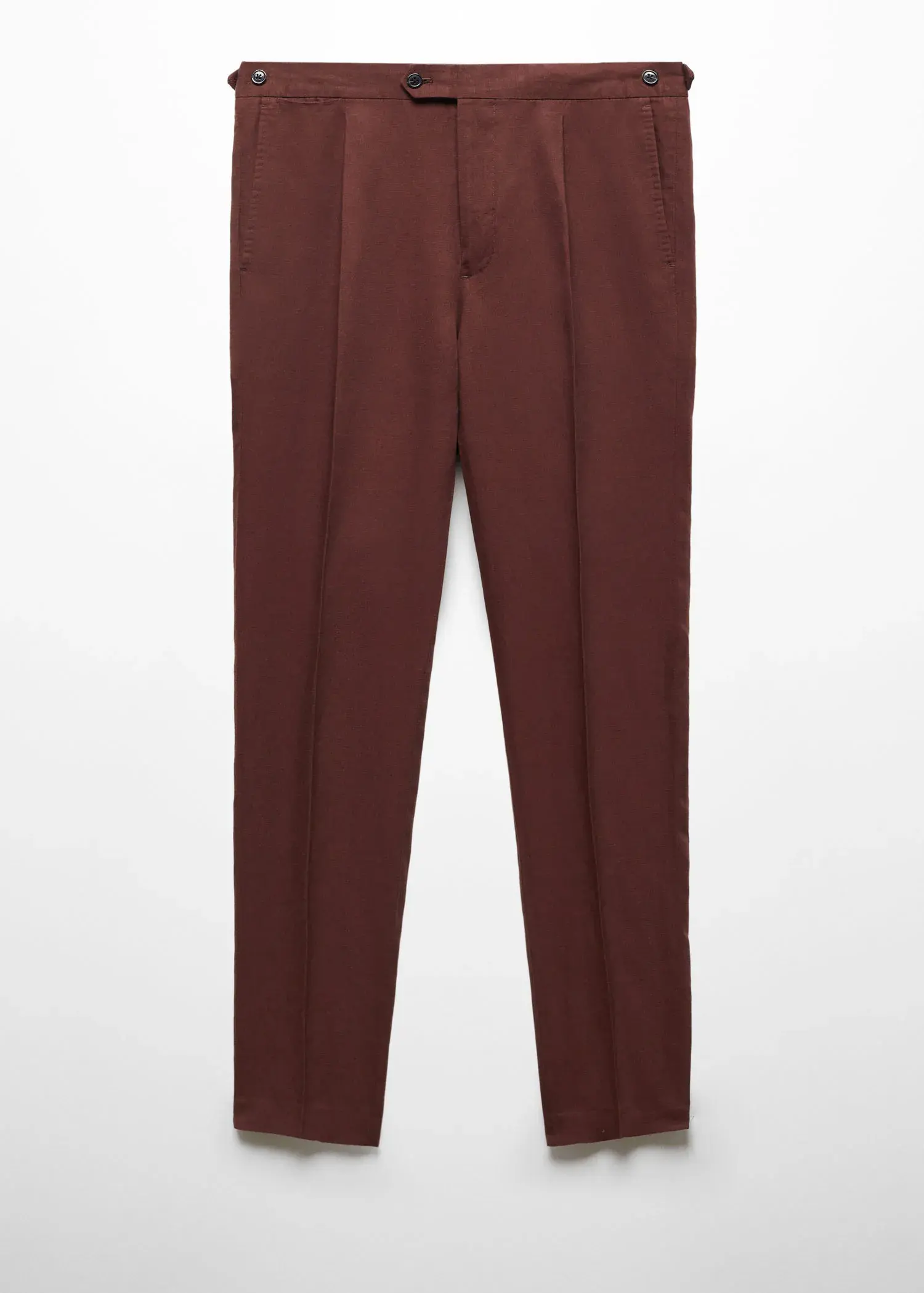 Mango Slim-fit pleated linen pants. 1