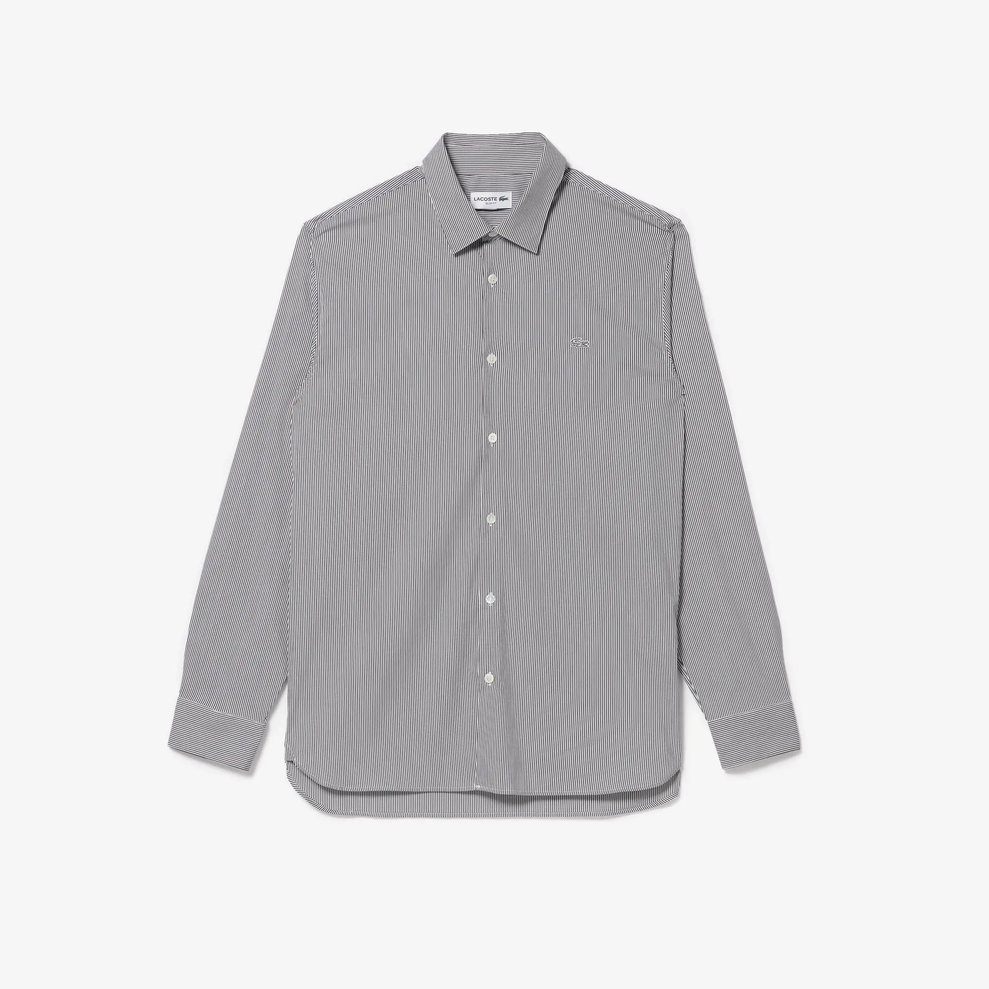 Lacoste Camisa de hombre Lacoste slim fit en popelín elástico de rayas. 2