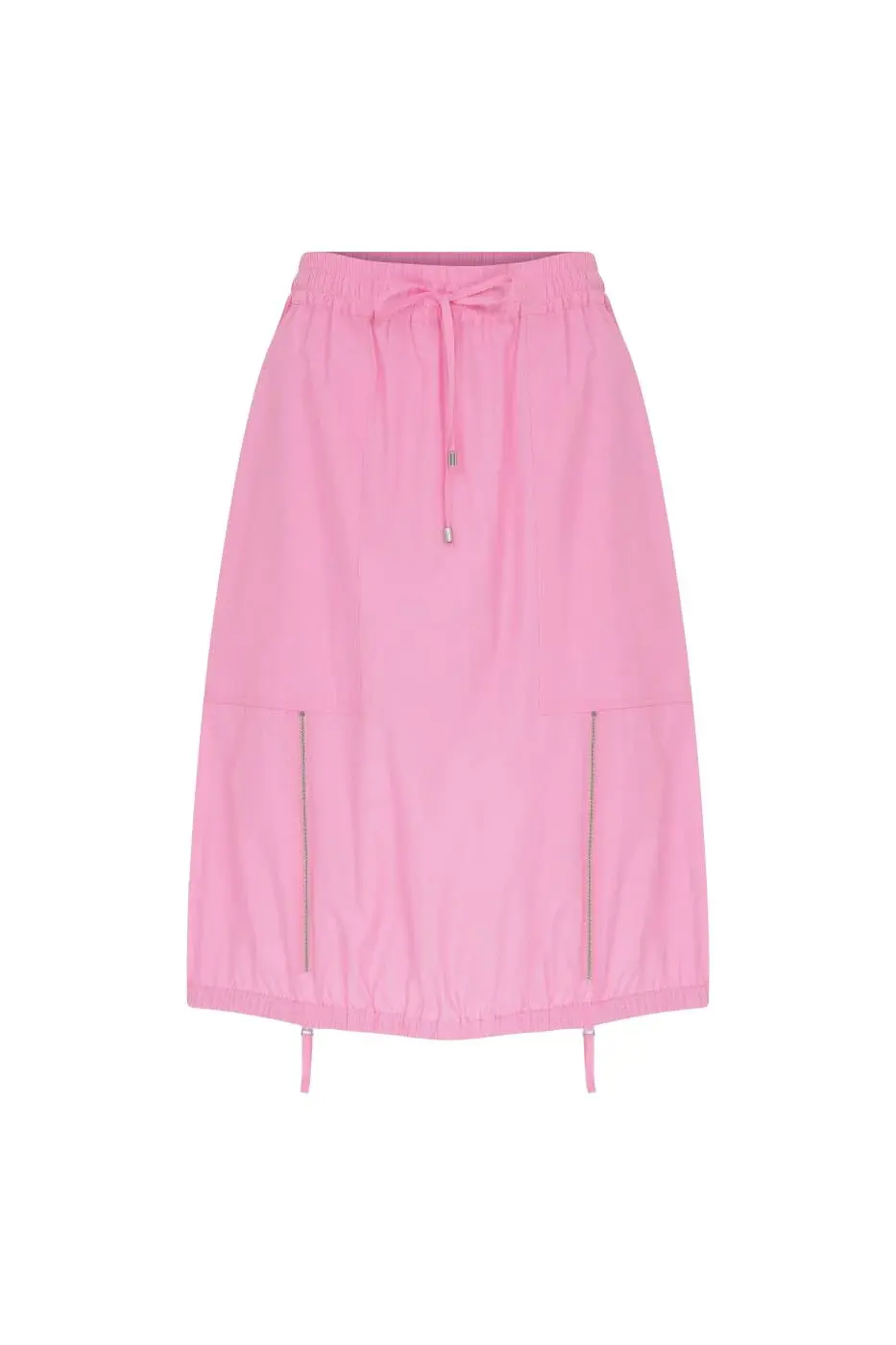 Roman Zipper Detailed Pocket Midi Length Skirt Pink - 4 / Pink. 1