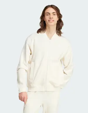 Lounge Fleece Bomber Jacket With Zip Opening