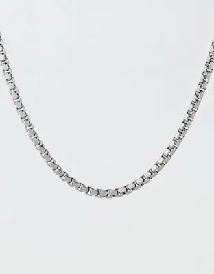 American Eagle West Coast Jewelry Polished Stainless Steel Box Chain Necklace. 1